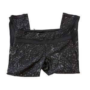 Lululemon Women's 8 Waistband Stretch Sweat Yoga Capri Zip Media Pocket Thunder